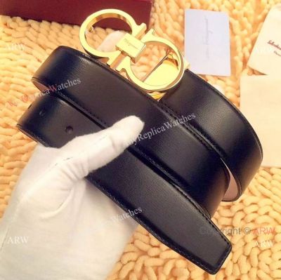 Salvatore Ferragamo Belt Replica with Gold Buckle 35mm